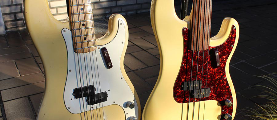Bass Professor 5/2016, Ausgabe 87. BassMuseum: Fender Precision Bässe 1972 Olympic White Fretless und Bird´s Eye Maple Neck fretted