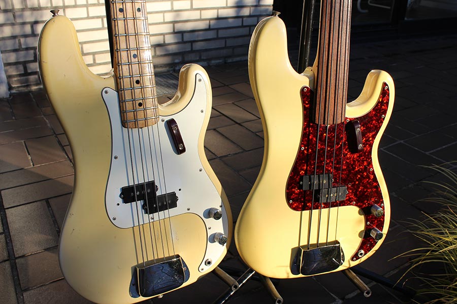 Bass Professor 5/2016, Ausgabe 87. BassMuseum: Fender Precision Bässe 1972 Olympic White Fretless und Bird´s Eye Maple Neck fretted